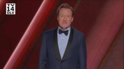Conan O'Brien: "Well, we're halfway through the show, which means it's time for Kendrick Lamar to come out and call Drake a pedophile.&rdquo;