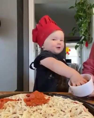 A child cooking