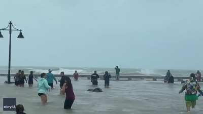 Let's go to the pier as a hurricane approaches