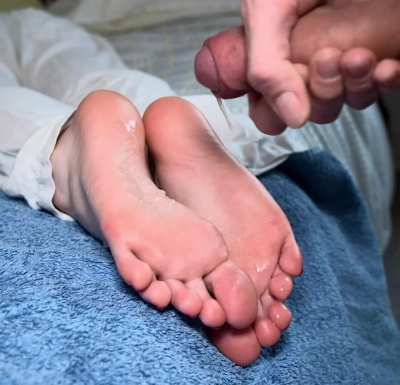 A different angle of my soles being covered