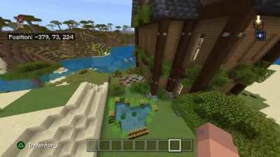 Built this in creative and i plan to build it in my survival world but before i do that is there anything i can improve on the exterior and what should i build inside?