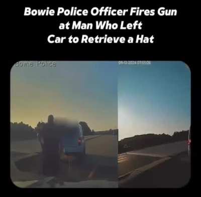 Cop fires gun at man who left car to retrieve hat