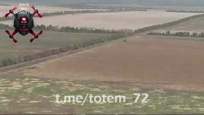 Ukrainian and Russian BMP-2 fires at eachother. Russian BMP ends up being captured after being abandoned. North of Vuhledar, 1. October 2024 (at 47.8031, 37.2259)