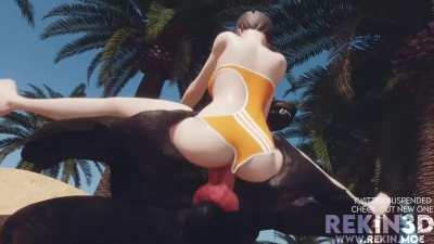 Tracer bouncing on werewolf knot (Rekin3D)