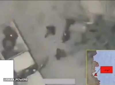 Video of Houthi soldiers conflicting before they got air strike from saudi pilot, date unknown 