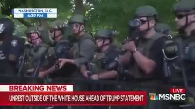 Trump gives a speech about protecting peaceful protestors, literally not more than a couple hundred yards away police using excessive force on peaceful protestors.