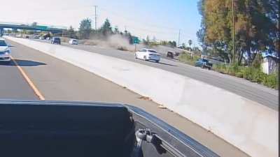 [OC] People please be prepared to exit&hellip; Tesla misses their exit and unintentionally goes off roading.