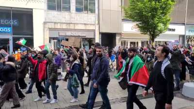 Protest against Israel in Birmingham Town centre