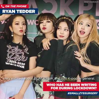 200728 Songwriter, producer &amp;amp; OneRepublic singer, Ryan Tedder confirmed he has a song with BLACKPINK coming up!