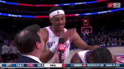 [Highlight] Darius Bazley has some high praise for Shai Gilgeous-Alexander after the game