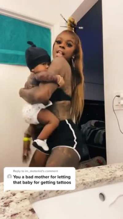 Girl tattoos her baby. Hope it&rsquo;s fake