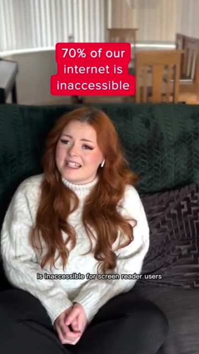 A blind woman&rsquo;s message to web developers about internet inaccessibility. source: shorturl.at/nvRU7
