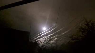 Mass Ukraine HIMARS launch as Russian base in Mariupol last night. It is speculated that GLSDB munition has been used for the first time in Ukraine