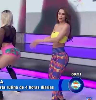 Dying inside when he has to dance with the moderators on Live TV