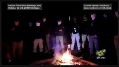 Patriot Front burning LGBTQ flags this is disgusting (leaked tapes)