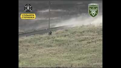 Ukraine's 68th Jaeger Brigade "Dovbush's Hornets" posted a pair of videos showing FPV strike drone sorties targeting Russian infantry, initiating tense foot chases along a roadside and in a trench position. [Two videos, merged] Published August 31 - Septe