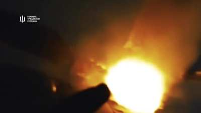 A Russian Mi-24 was set ablaze at the "Klin-5" airfield by partisans