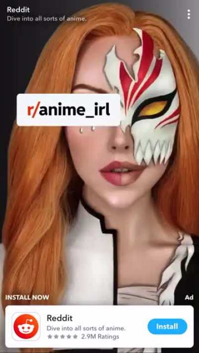 Reddit offering r/waifuism as the first example in their advertisement