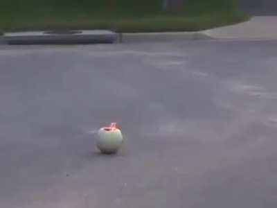 Smashing a gasoline filled melon.