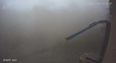 Warehouse in Odessa is hit.