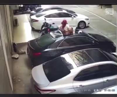 According to Atlanta Police Department, this young lady jumped out of a married mans window when his wife came home early from work.