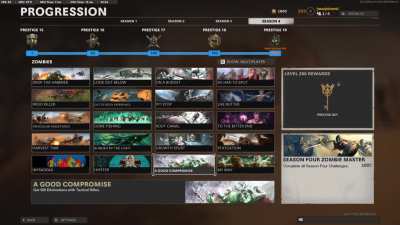 Season 4 Prestige Master &amp;amp; Zombies Master, get! (All challenges previewed, so you can see the final totals for each.)