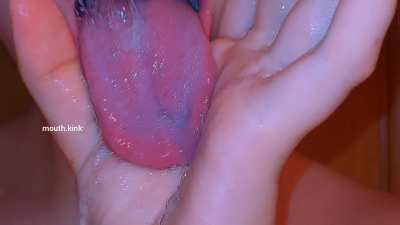 dense saliva closeup :3