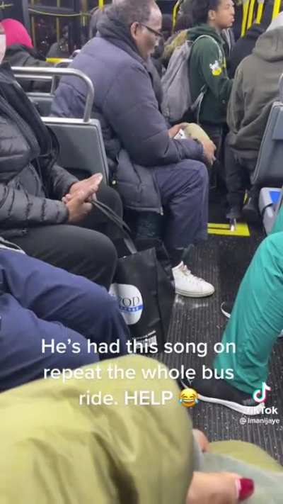 Man plays loud music on public transport