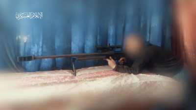 -Qassam sniper snipes an IDF officer today in West Gaza city (7feb2024)-