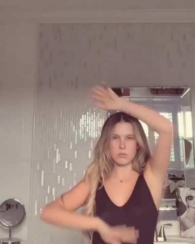 Showing off her new haircut