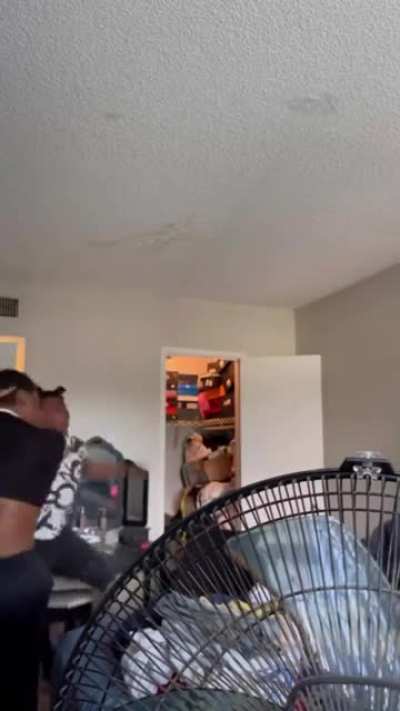 Woman goes ballistic when man goes in her closet and touches her new boots, attacking him.