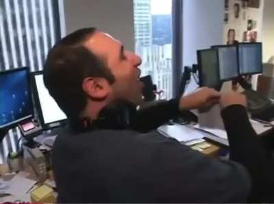 Scott DePace &amp;amp; fat Jason Kaplan get into a manly tussle in the back office