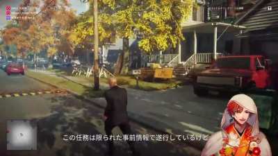 Roberu tries to hit on a female jogger in HITMAN 2 - "HEY, HEY! I'M ROBERU YUKOKU! I'M HOLOSTARS 2ND GENERATION! HEY!" (Gives up) "Kuso..."