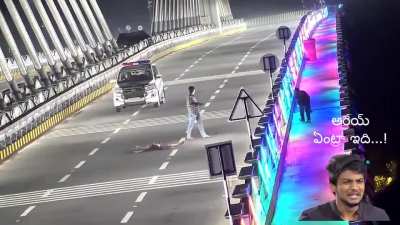 That's one way to get arrested. Lmao what's he doing anyway?
