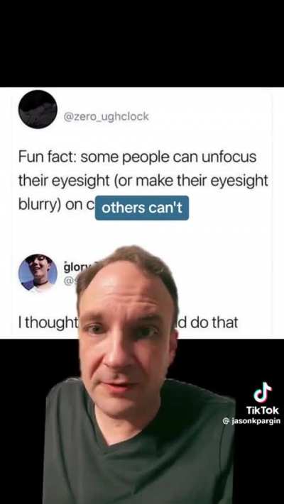 Thought this was extremely interesting, did not know other people couldn't do this